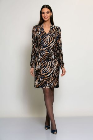 Kleedje met V-hals en print