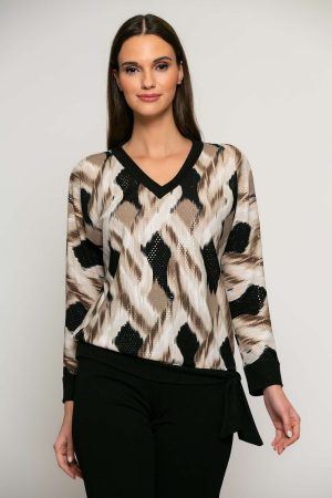 T-shirt op boordje met mooie V-hals