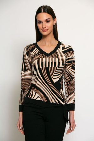 T-shirt op boordje met mooie V-hals