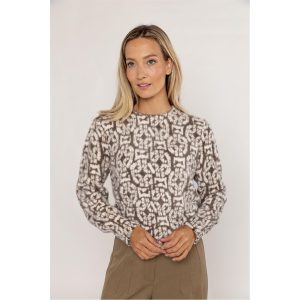 Pluche zachte pull met print