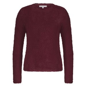 Fuzzy puff sleeve pluche pull