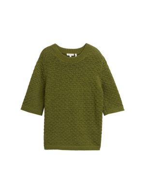 Gebreide trui met korte mouwen