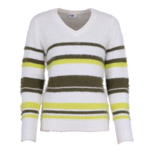 Pluche pull met V-hals