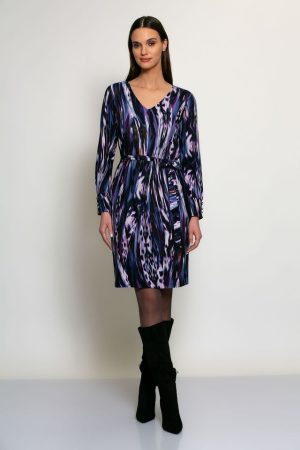 Kleedje met V-hals en print