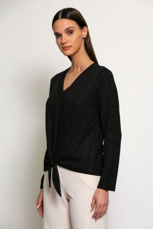 T-shirt met knoopje onderaan