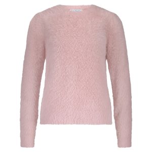Fuzzy puff sleeve pluche pull