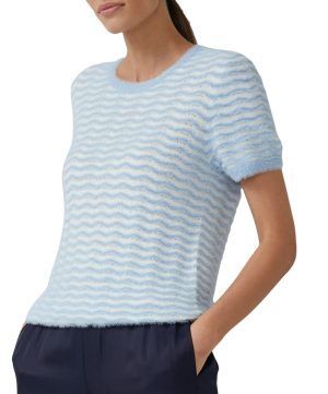 Gebreide zachte pluche pull met korte mouw