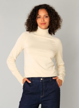 Rolkraag pulletje met lurex boordje