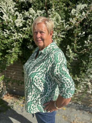 T-shirt met polokraagje en print