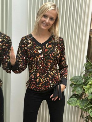 T-shirt op boordje met mooie V-hals