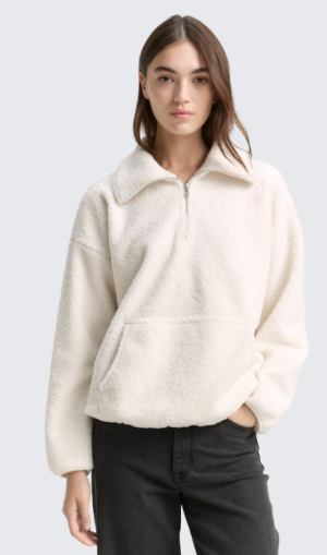 Teddy sweater met rits